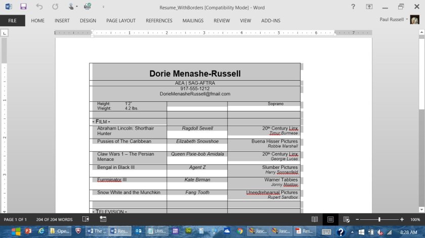 Select All with table showing